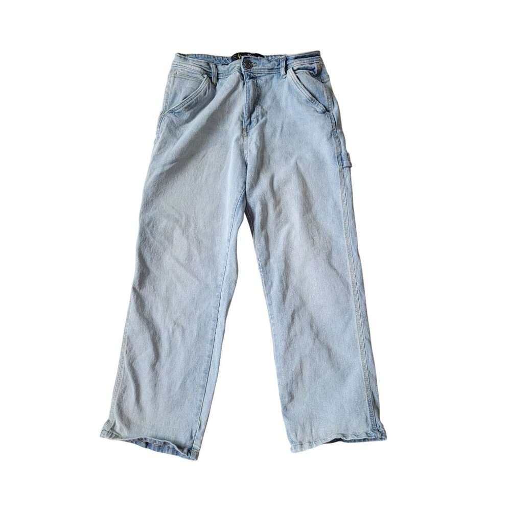 Indigo Rein Women's Size 9 W28 Light Blue Baggy Cargo Jeans Y2K 90s High Rise